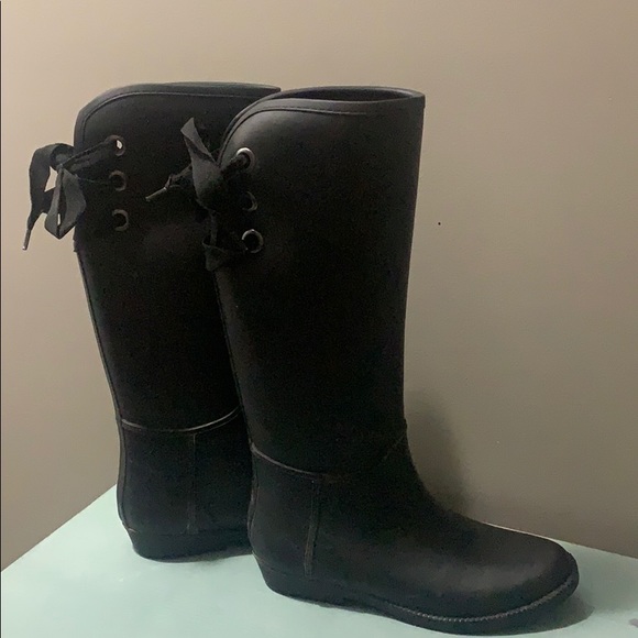 Merona | Shoes | Black Rain Boots With 
